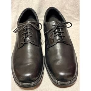 Rockport Men’s Size 10.5 Wide Black Leather Oxfords Dress Business Shoes EUC